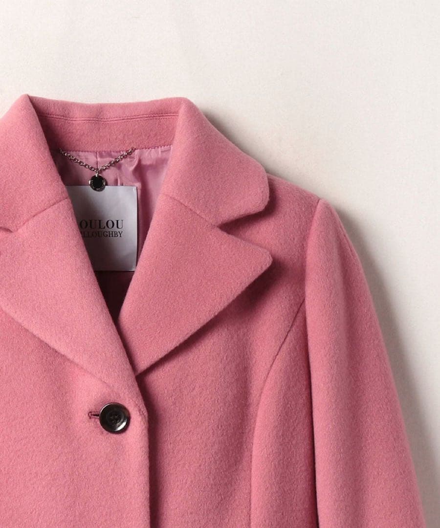 ルルウィルビー　ダブルビーバーロングコート　ピンク