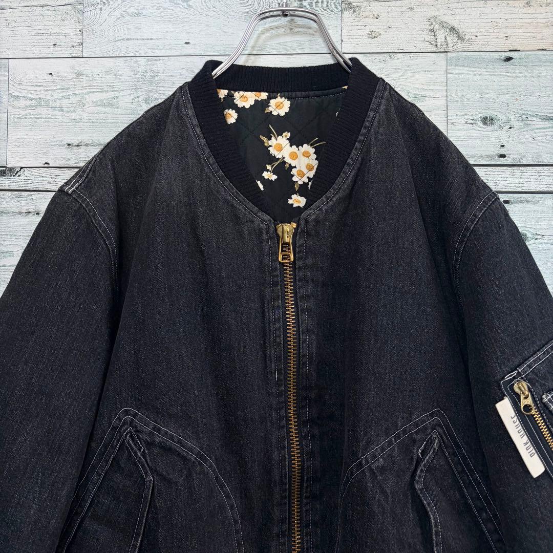 ☆希少☆ピンクハウス　MA-1中綿ジャケットブルゾン　バッグプリント　デニム