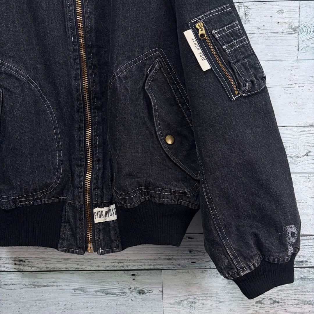 ☆希少☆ピンクハウス　MA-1中綿ジャケットブルゾン　バッグプリント　デニム