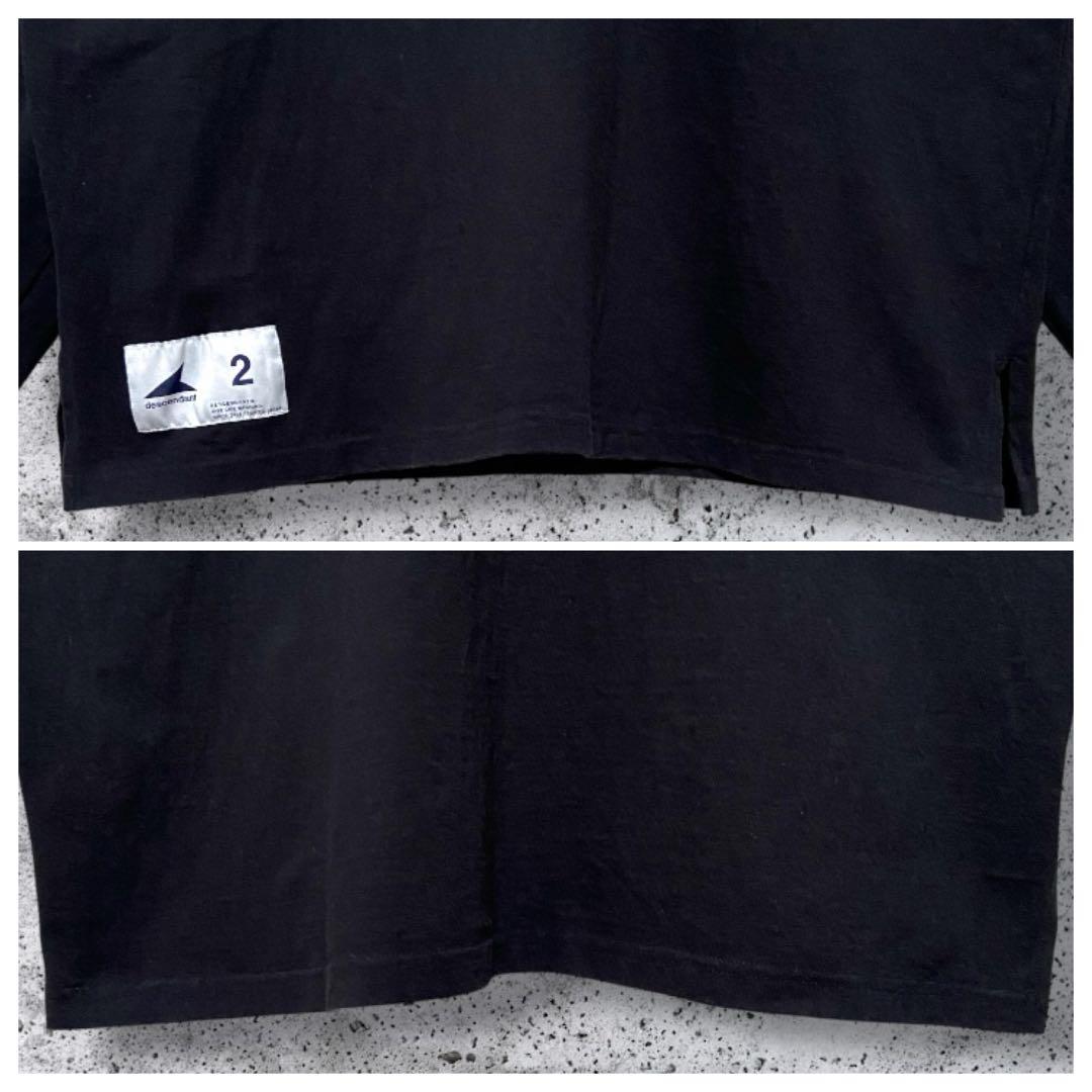 【ロゴ刺繍】DESCENDANT 長袖 ポロシャツ 黒 サイズ② XL相当 窪塚