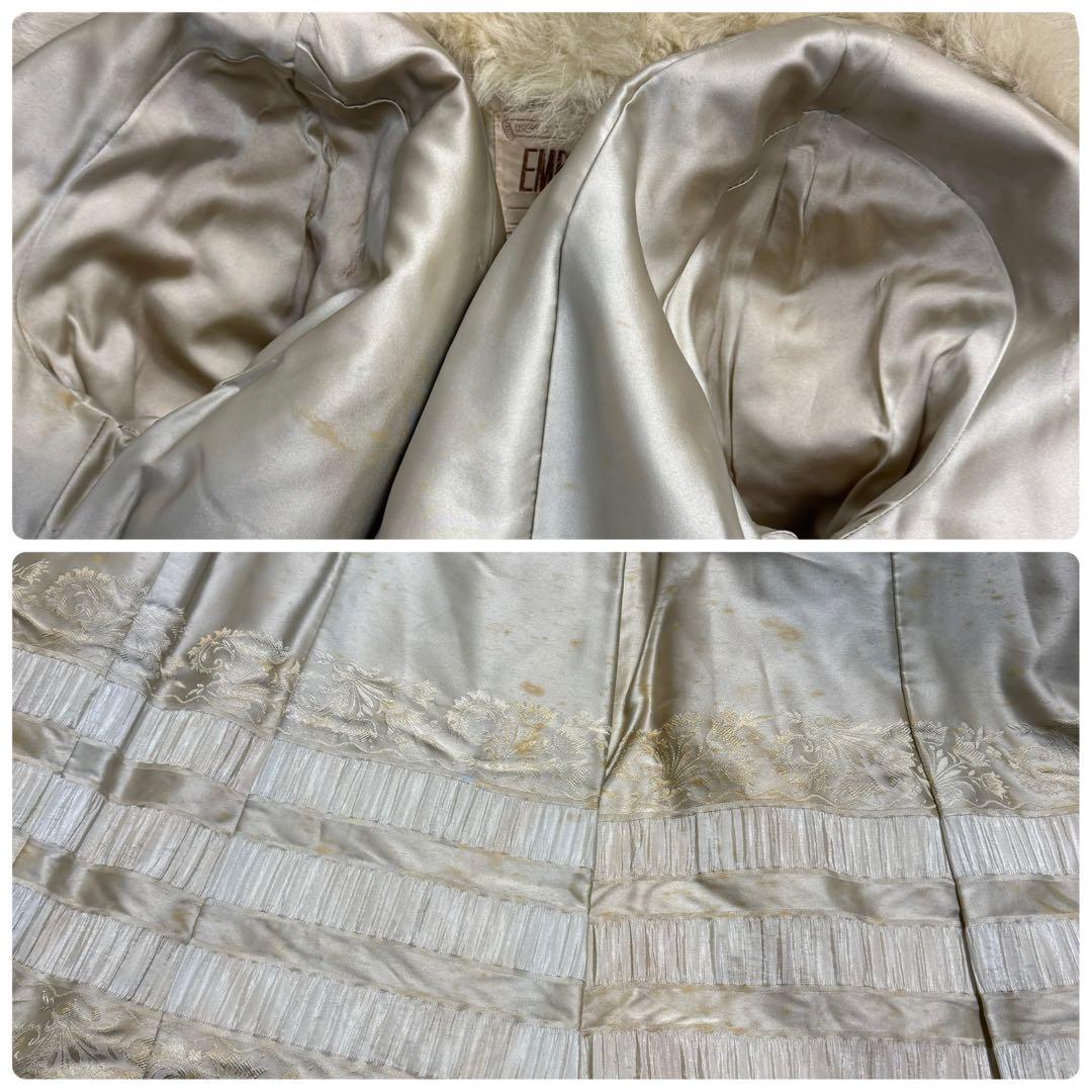 総丈112cm　エンバ　ブルーフォックス　ロング丈　リアルファーコート　L相当