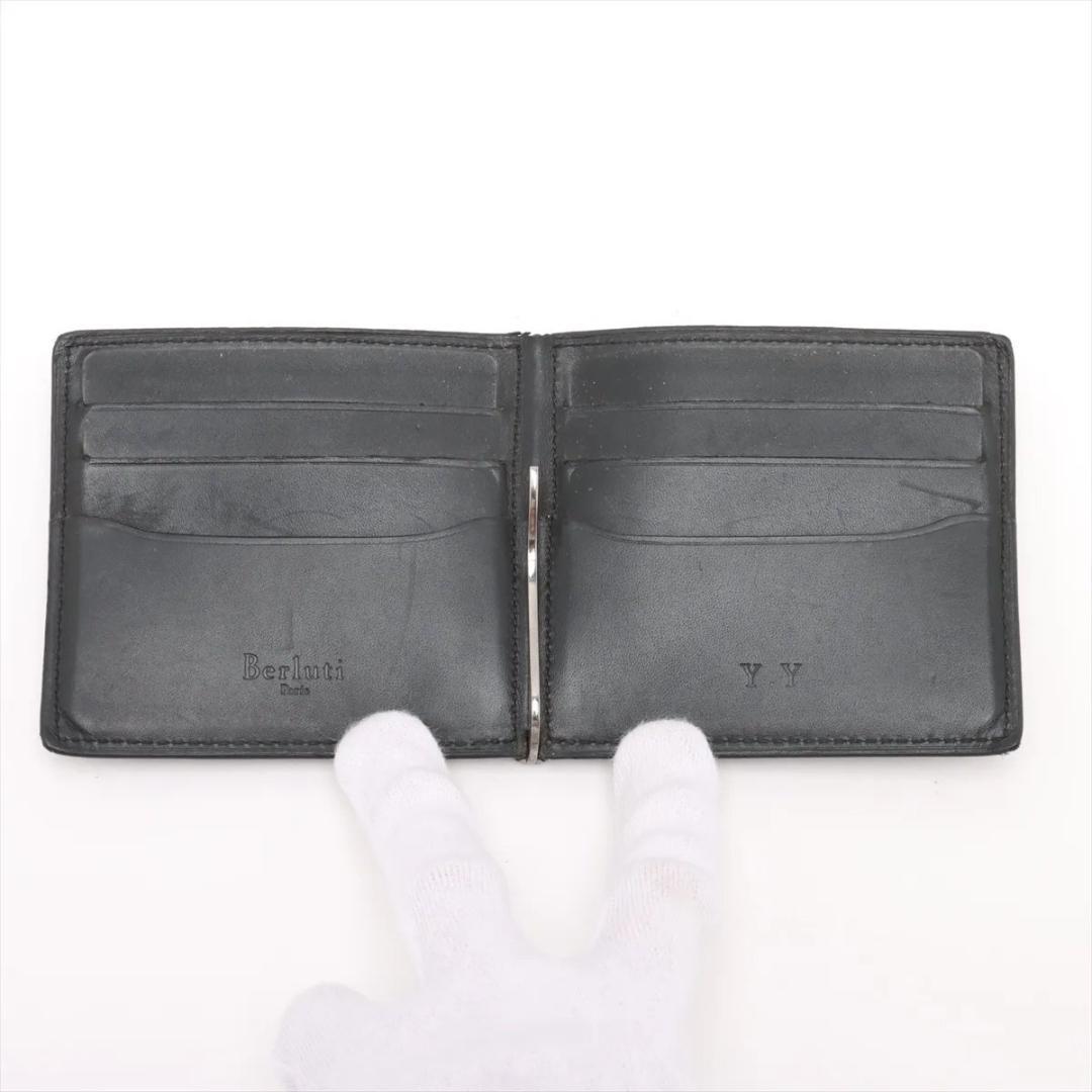 【美品】ベルルッティカリグラフィ マネークリップ レザー 財布 定価10万以上