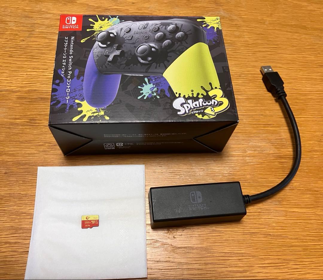 Switch 本体+プロコン+有線lanアダプタ+MicroSD(256G)