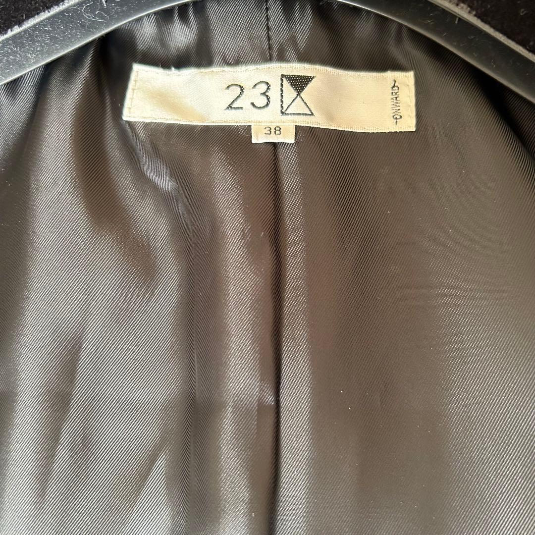 23区 オンワード樫山 フォックスファー ロングコート フーデッド 美品