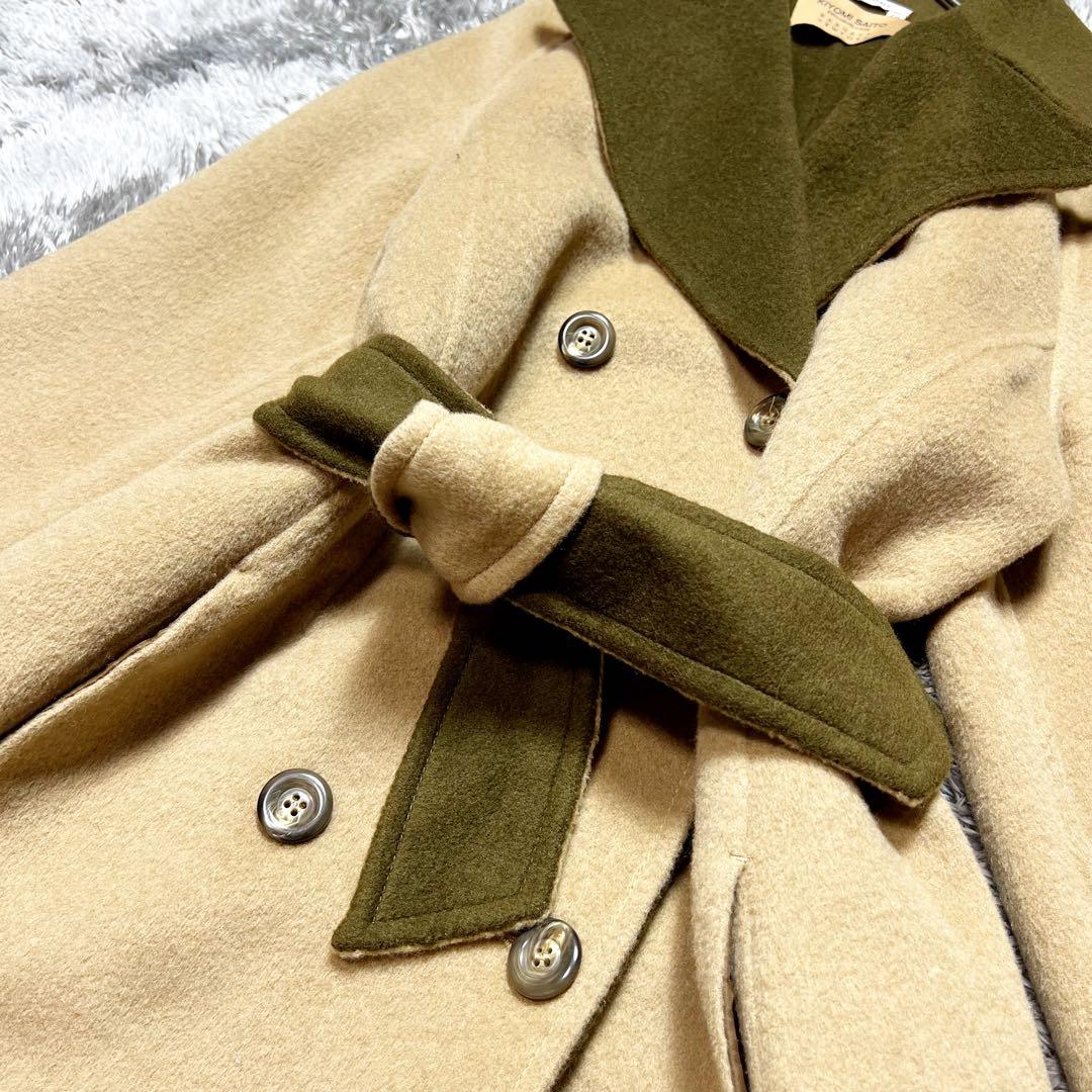 バーニーズニューヨーク イタリア製 ベルテッドコート ウール XL相当 美品