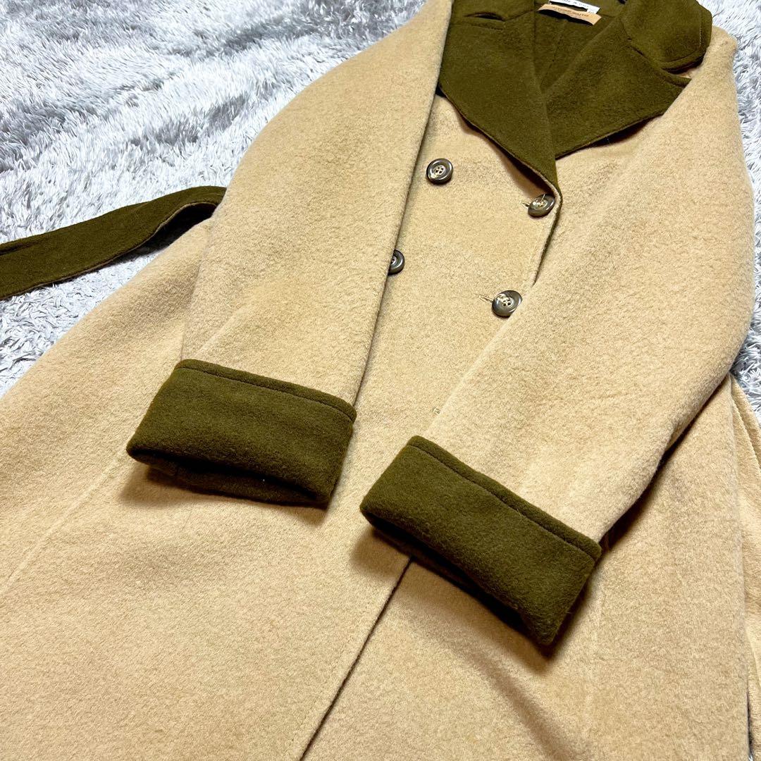 バーニーズニューヨーク イタリア製 ベルテッドコート ウール XL相当 美品