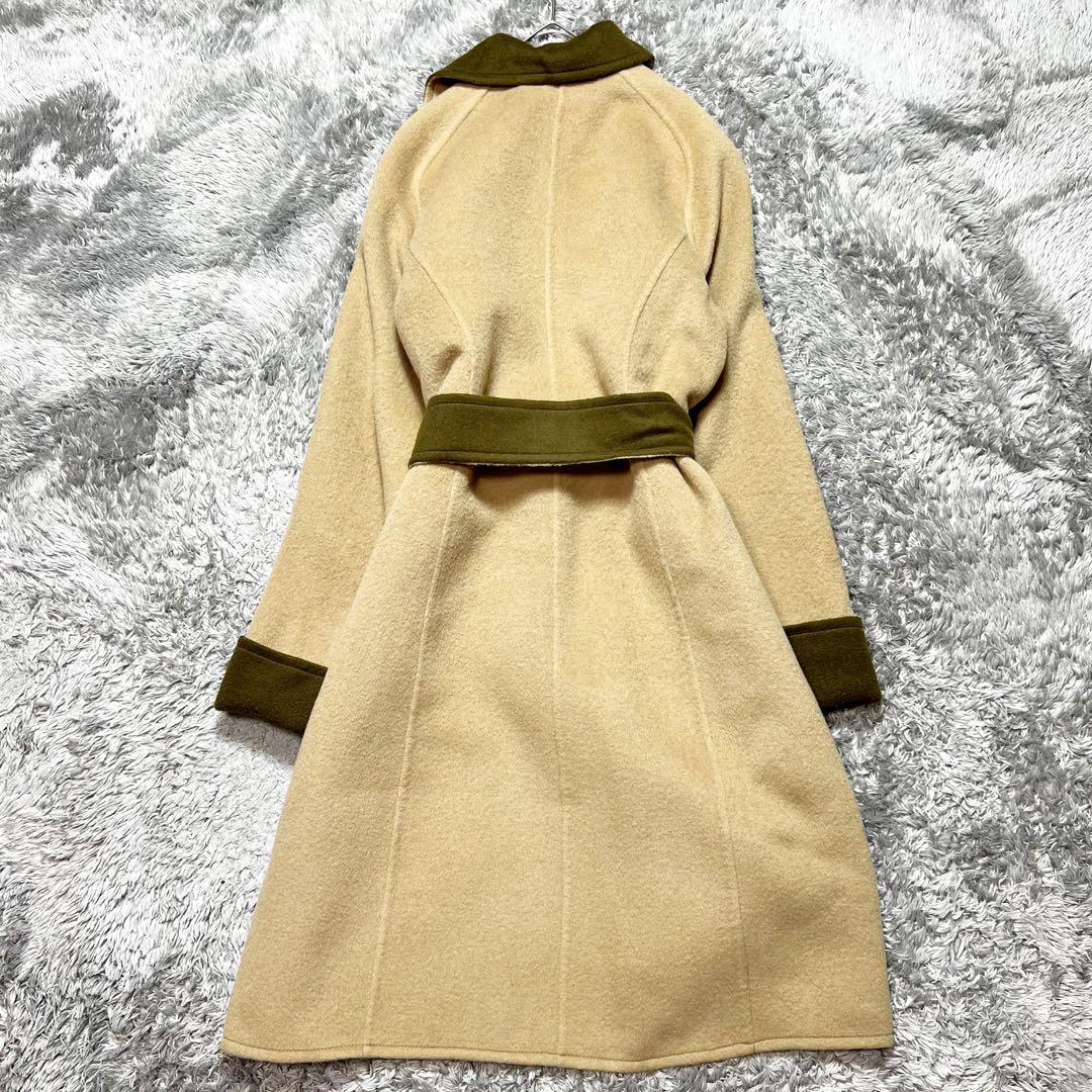 バーニーズニューヨーク イタリア製 ベルテッドコート ウール XL相当 美品