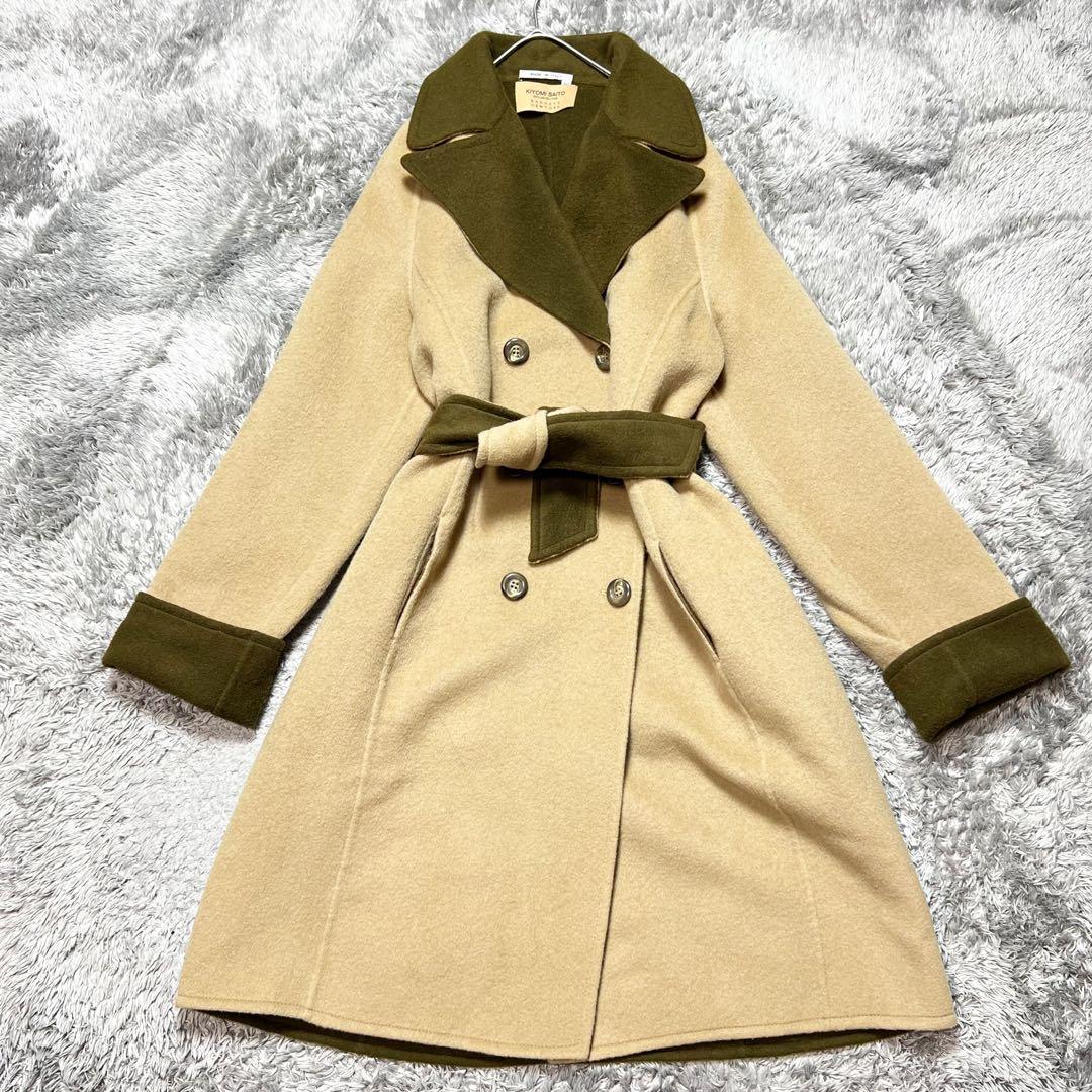 バーニーズニューヨーク イタリア製 ベルテッドコート ウール XL相当 美品