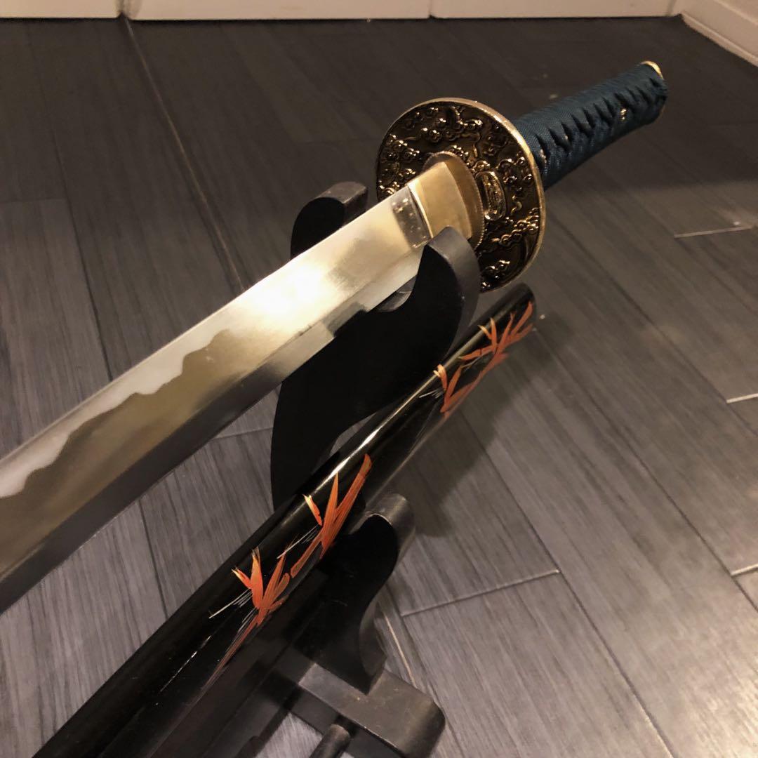 高級模造刀　高級居合刀　緑金拵え　亜合金刀身　居合刀