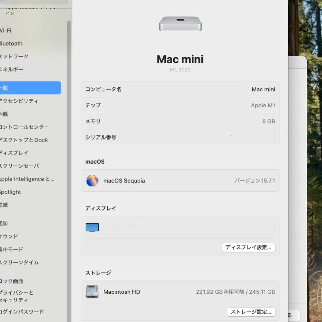 【匿名即日発送】 Mac mini M1 8GB 256GB