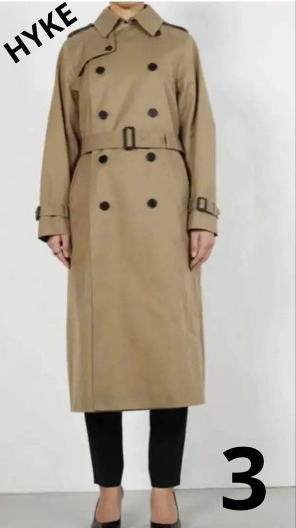 【美品】HYKE/ハイク　トレンチコート レギュラー フィット 3