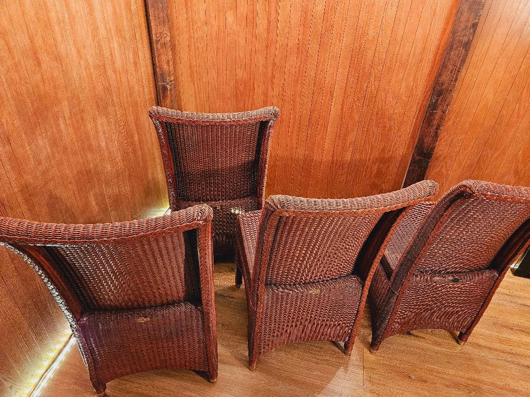 ロイドルーム LLOYD LOOM ハイバックチェア イギリスアンティーク １脚