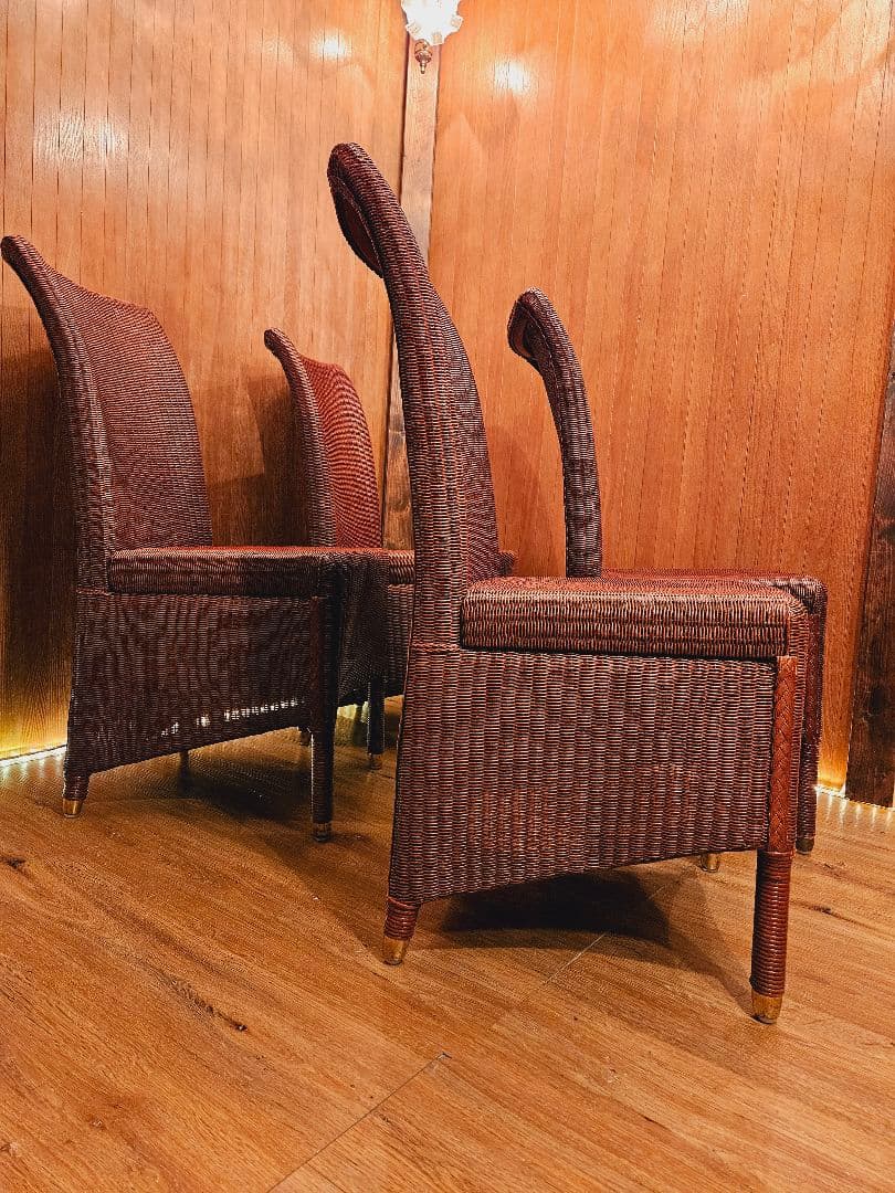 ロイドルーム LLOYD LOOM ハイバックチェア イギリスアンティーク １脚