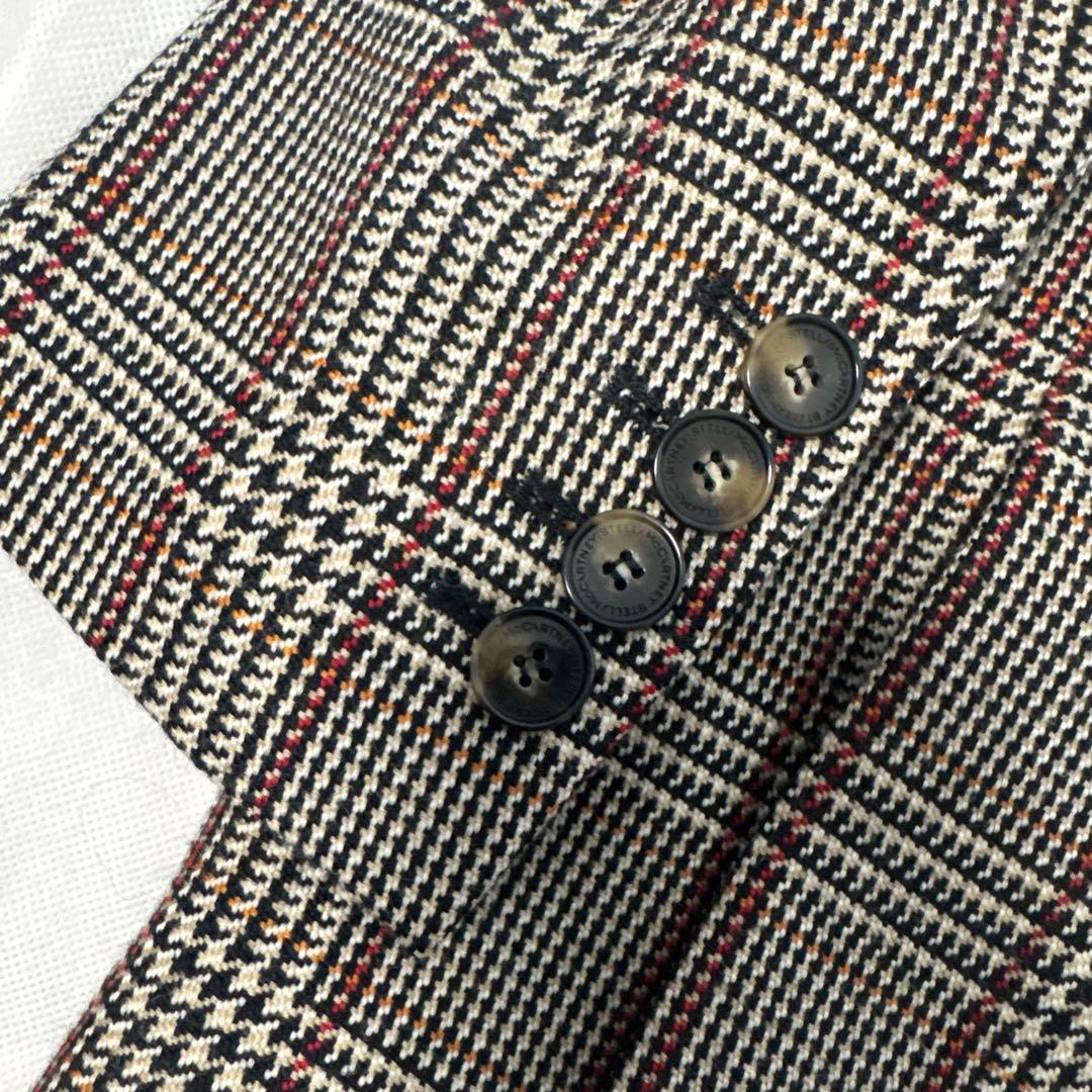 美品ステラマッカートニー チェックテーラードジャケット 薄手コートアウター