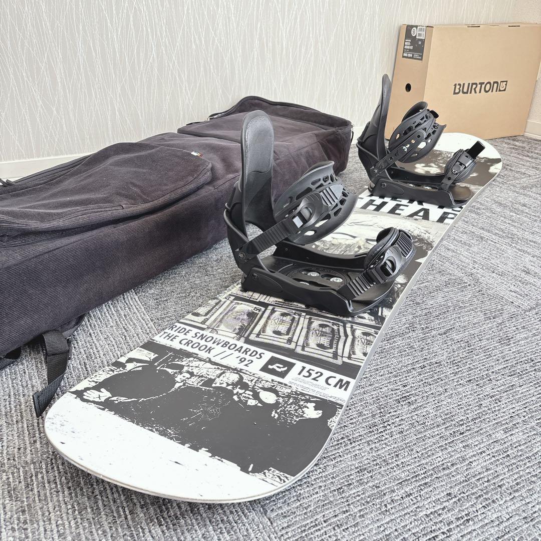 28美品❗️超豪華❗️RIDE/ライド メンズスノーボードセット★152cm+ビン付