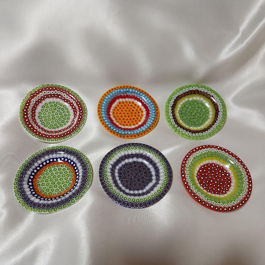 ベネチアンガラス ミルフィオリ 小皿 ムラーノグラス ヴェネチアングラス