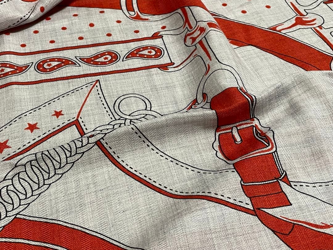 エルメス HERMES カシミヤシルク カレ140 カレジェアン 超美品ショール