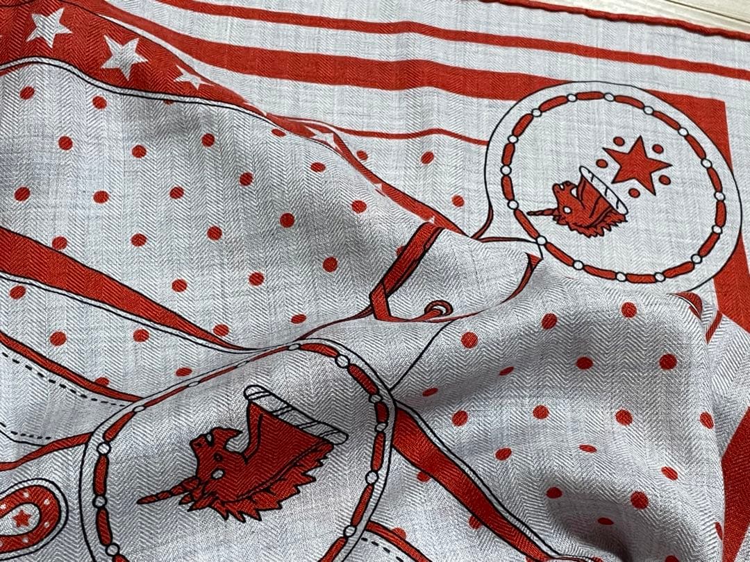 エルメス HERMES カシミヤシルク カレ140 カレジェアン 超美品ショール