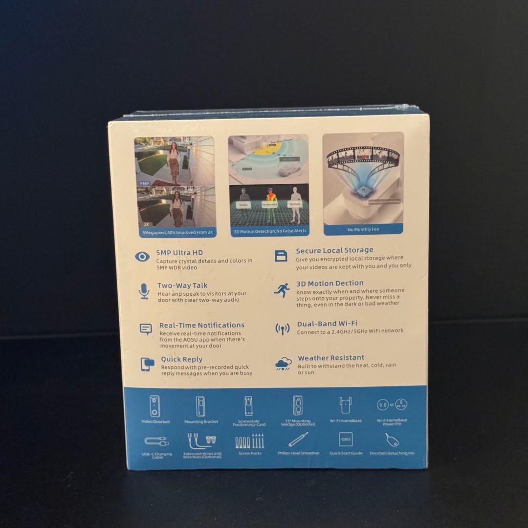 AOSU 5MP ワイヤレス ドアベル インターホン／新品未開封