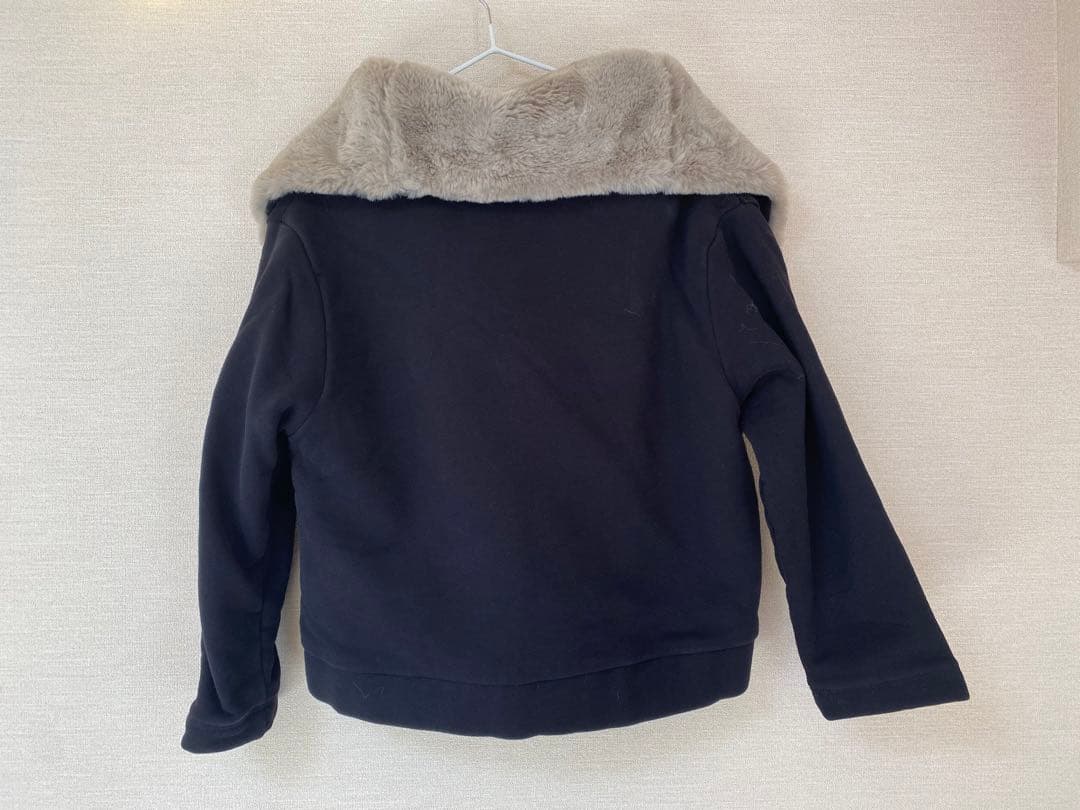 超美品 ボンポワン 襟ファージャケット 黒 6歳 120