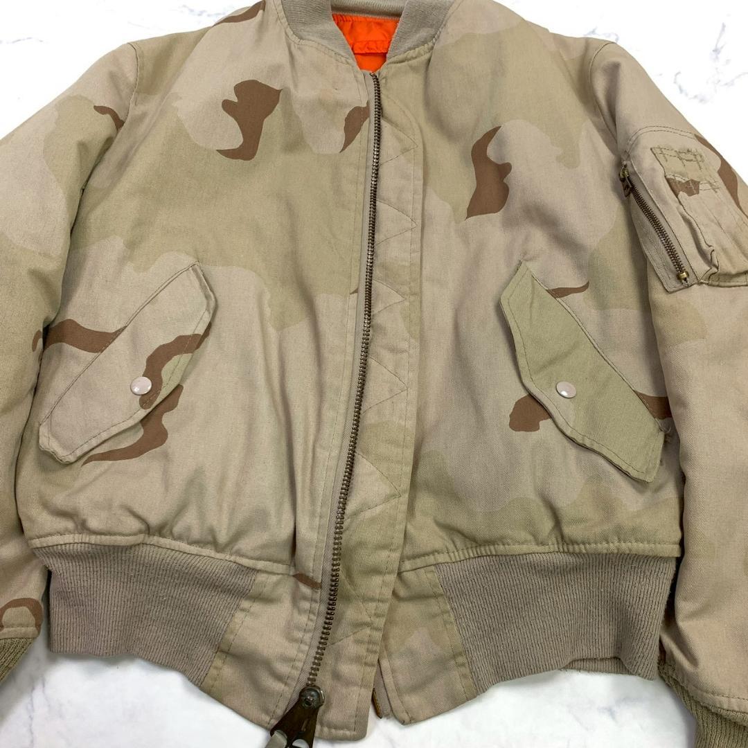 デザートカモ 80s USA製 ALPHA MA-1 コットン L　D976
