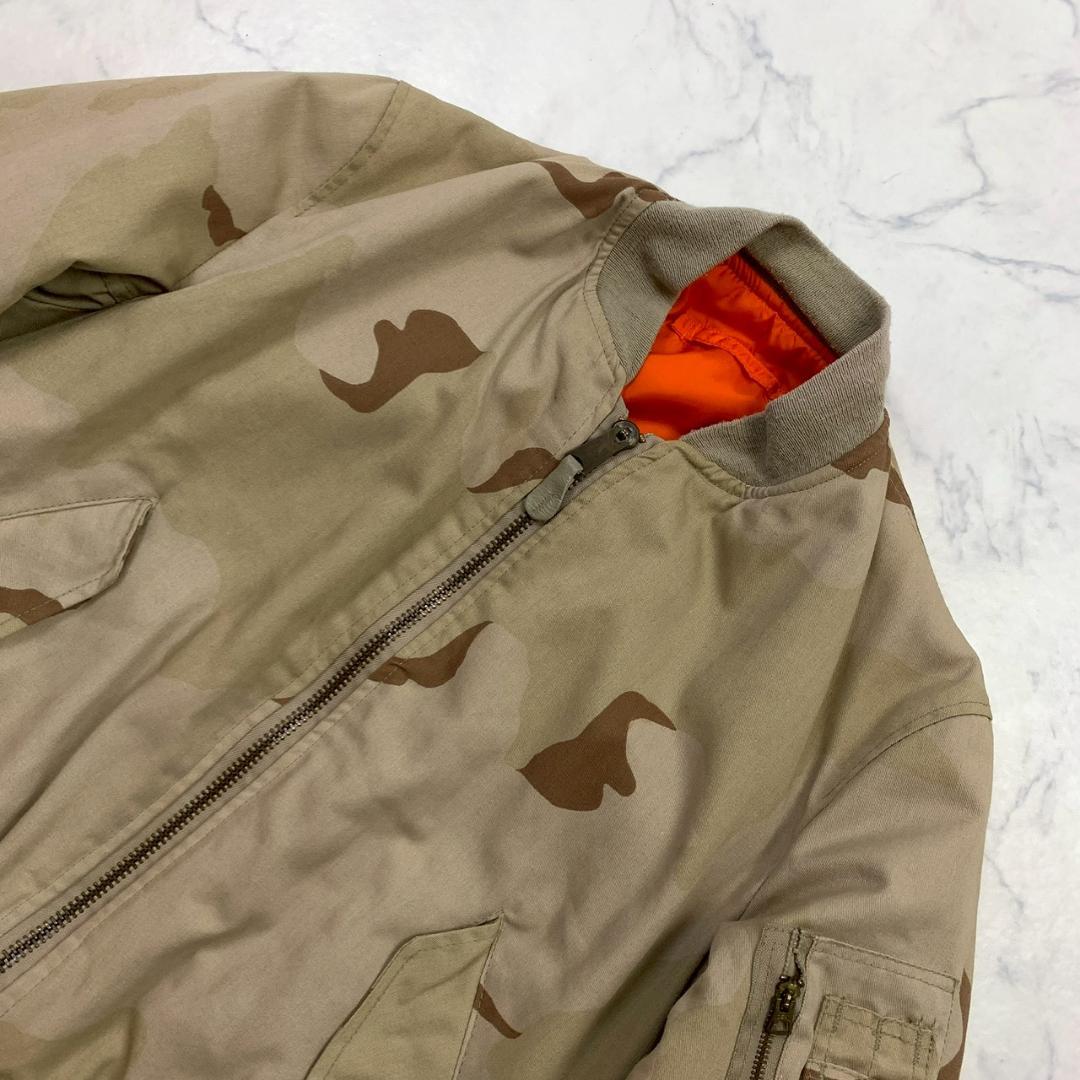 デザートカモ 80s USA製 ALPHA MA-1 コットン L　D976