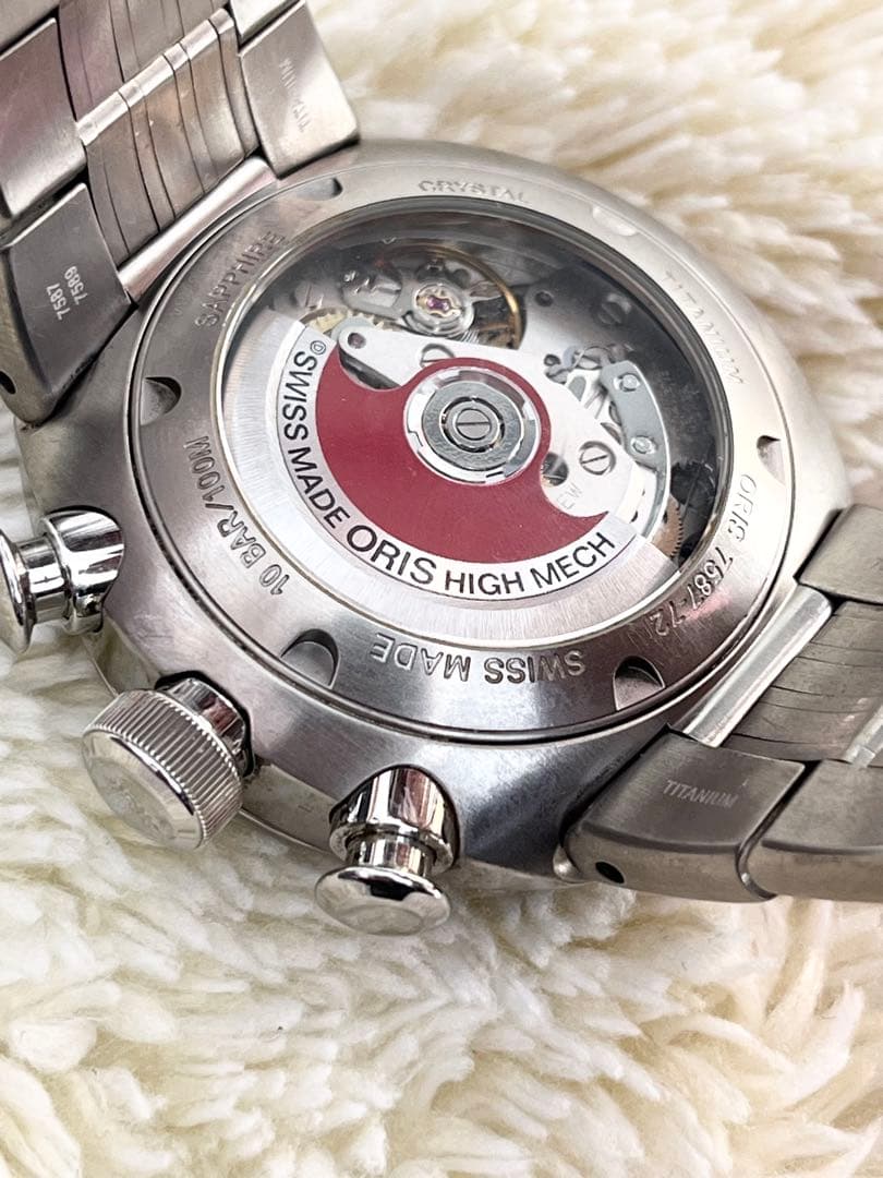 箱ギャラ有り 希少 オリス TT3 チタン クロノグラフ 自動巻