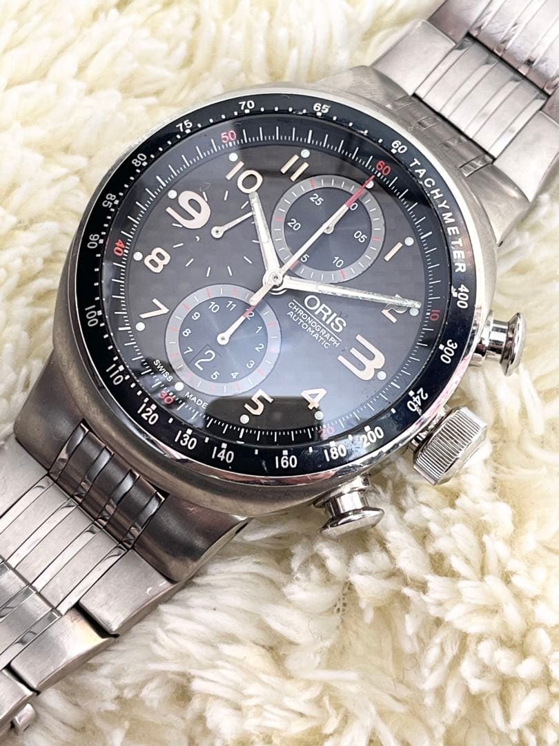 箱ギャラ有り 希少 オリス TT3 チタン クロノグラフ 自動巻