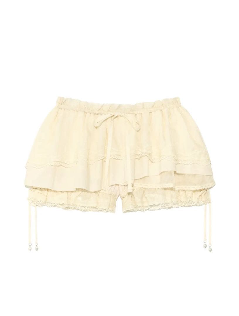 【GLOWNY】SCALLOPED LACE MINI SKORT グロウ二ー