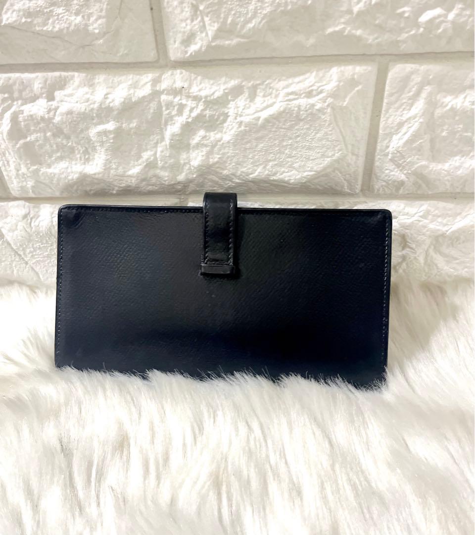 【美品】HERMESエルメス べアン スフレ 長財布 レザー ブラック 刻印有り