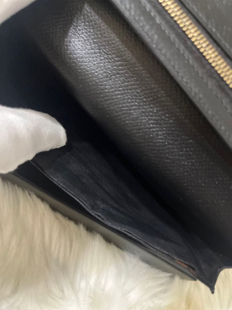 【美品】HERMESエルメス べアン スフレ 長財布 レザー ブラック 刻印有り