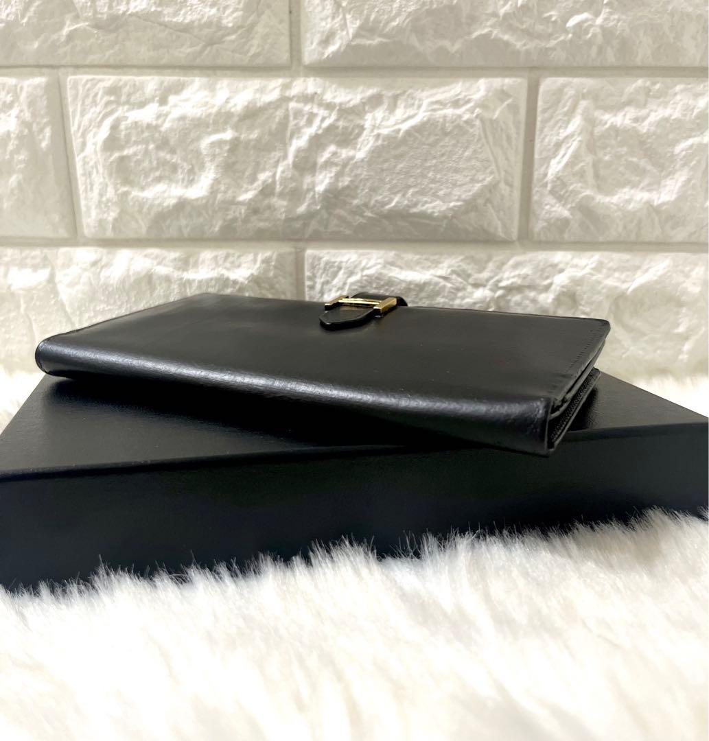 【美品】HERMESエルメス べアン スフレ 長財布 レザー ブラック 刻印有り
