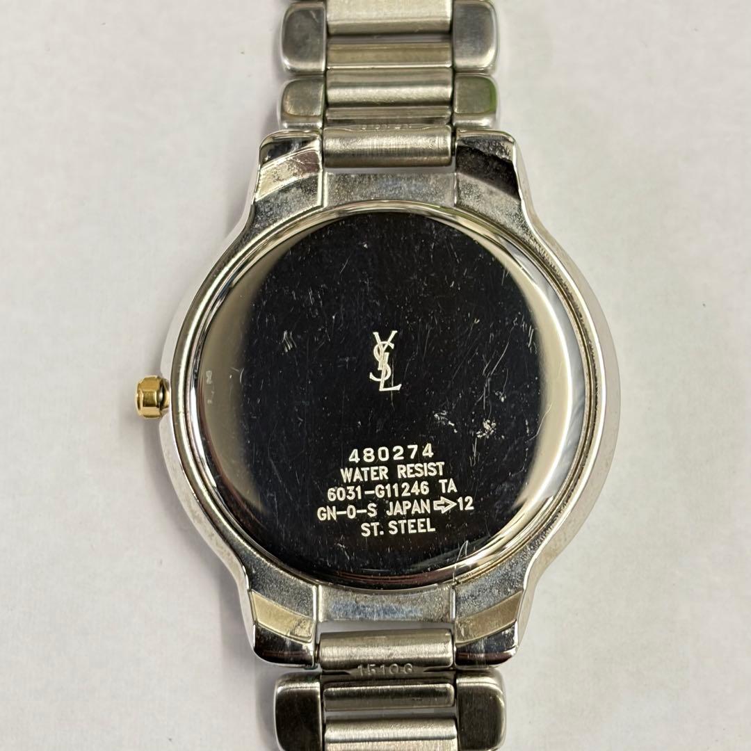 中古美品 新品電池 YSL イヴサンローラン ユニセックス腕時計 アイボリー