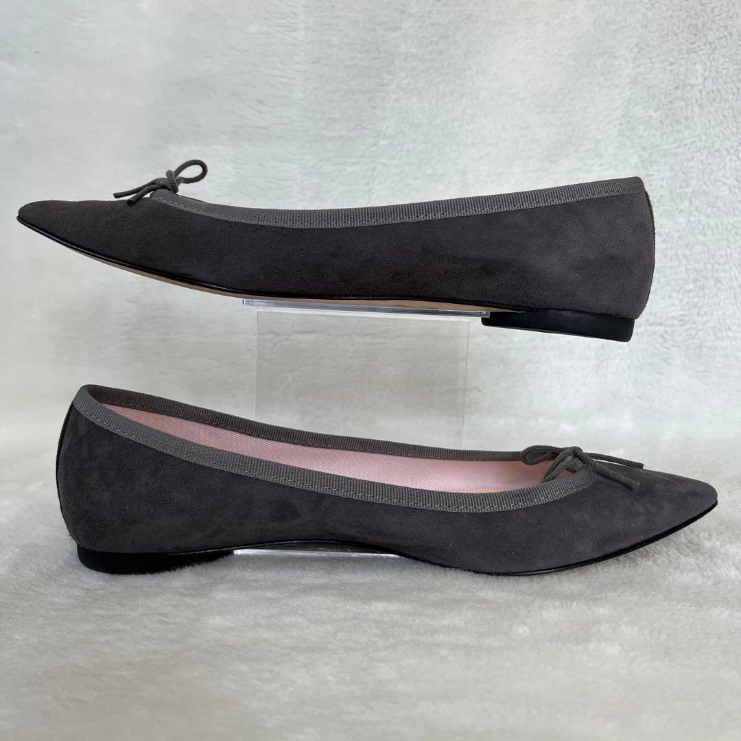 美品 箱付き☆レペット 38.5 グレー ブリジット ポインテッドトゥ バレエ