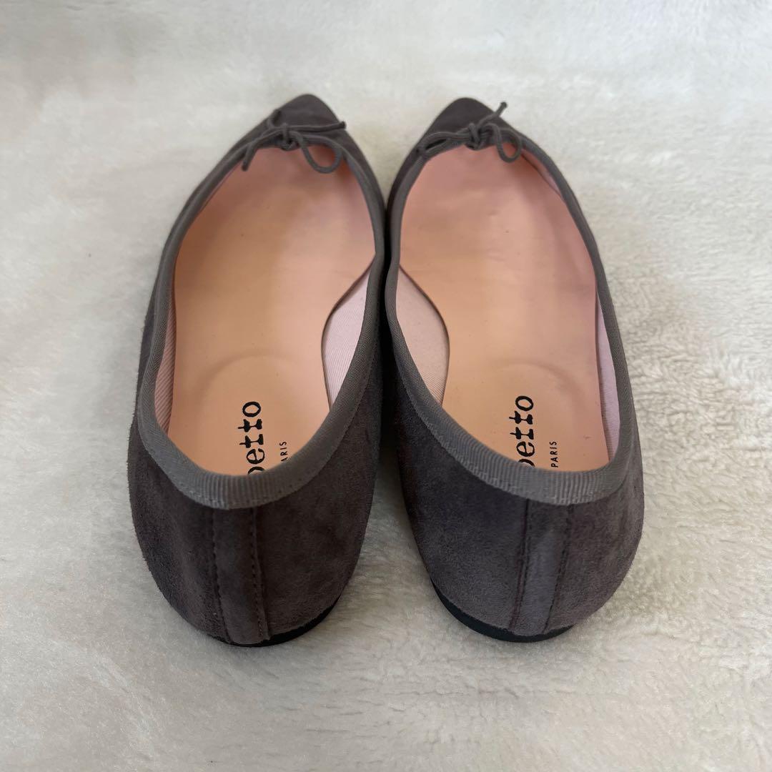 美品 箱付き☆レペット 38.5 グレー ブリジット ポインテッドトゥ バレエ