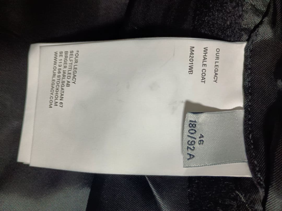 アワーレガシー　24aw　whalecoat 46