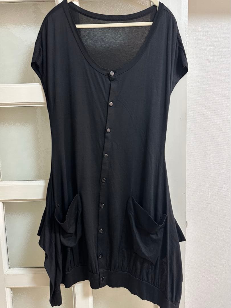 【美品】LIMI feu リミフゥ アシンメトリー ロングジレ ベスト 黒 S