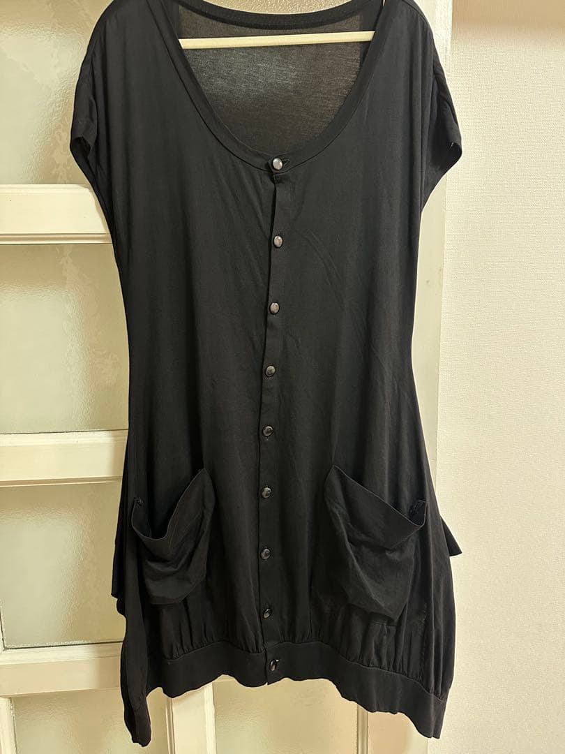 【美品】LIMI feu リミフゥ アシンメトリー ロングジレ ベスト 黒 S