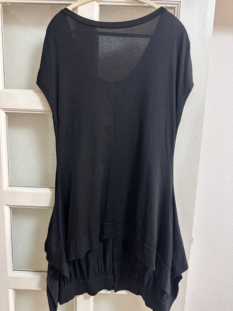 【美品】LIMI feu リミフゥ アシンメトリー ロングジレ ベスト 黒 S