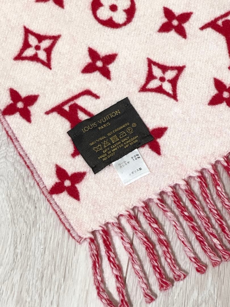 Louis Vuitton × Supremeコラボマフラー　レッド