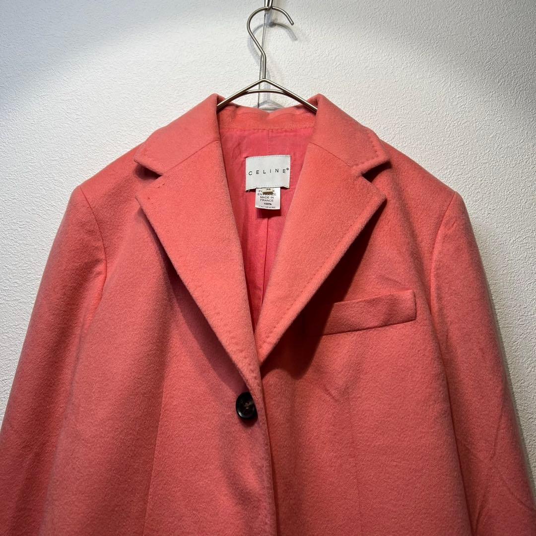 希少 CELINE マイケルコース期 上質 カシミヤ シルク チェスターコート