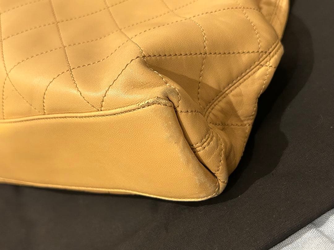 CHANEL 激レア マトラッセ ベージュ ウッドハンドル 袋 カード付