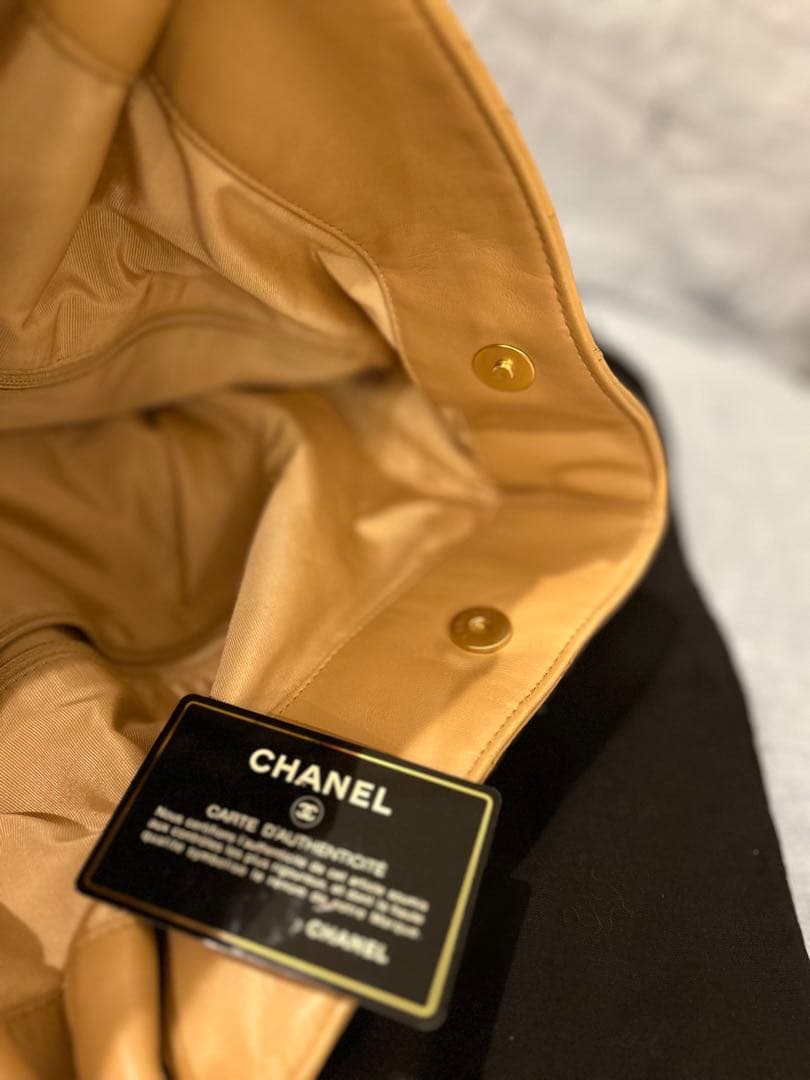 CHANEL 激レア マトラッセ ベージュ ウッドハンドル 袋 カード付