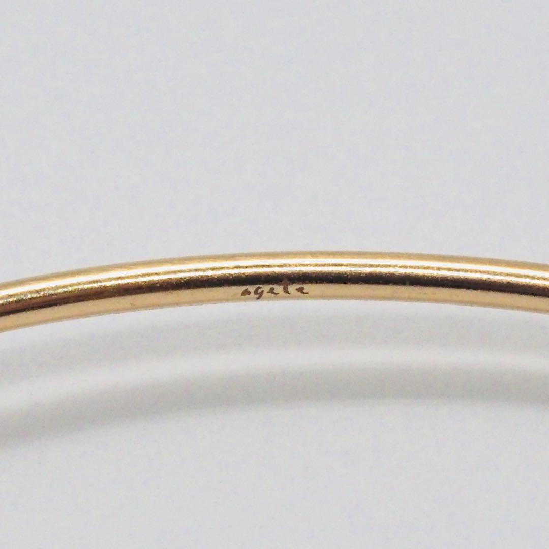 【agete】K10YG 0.02ct ダイヤモンド バングル