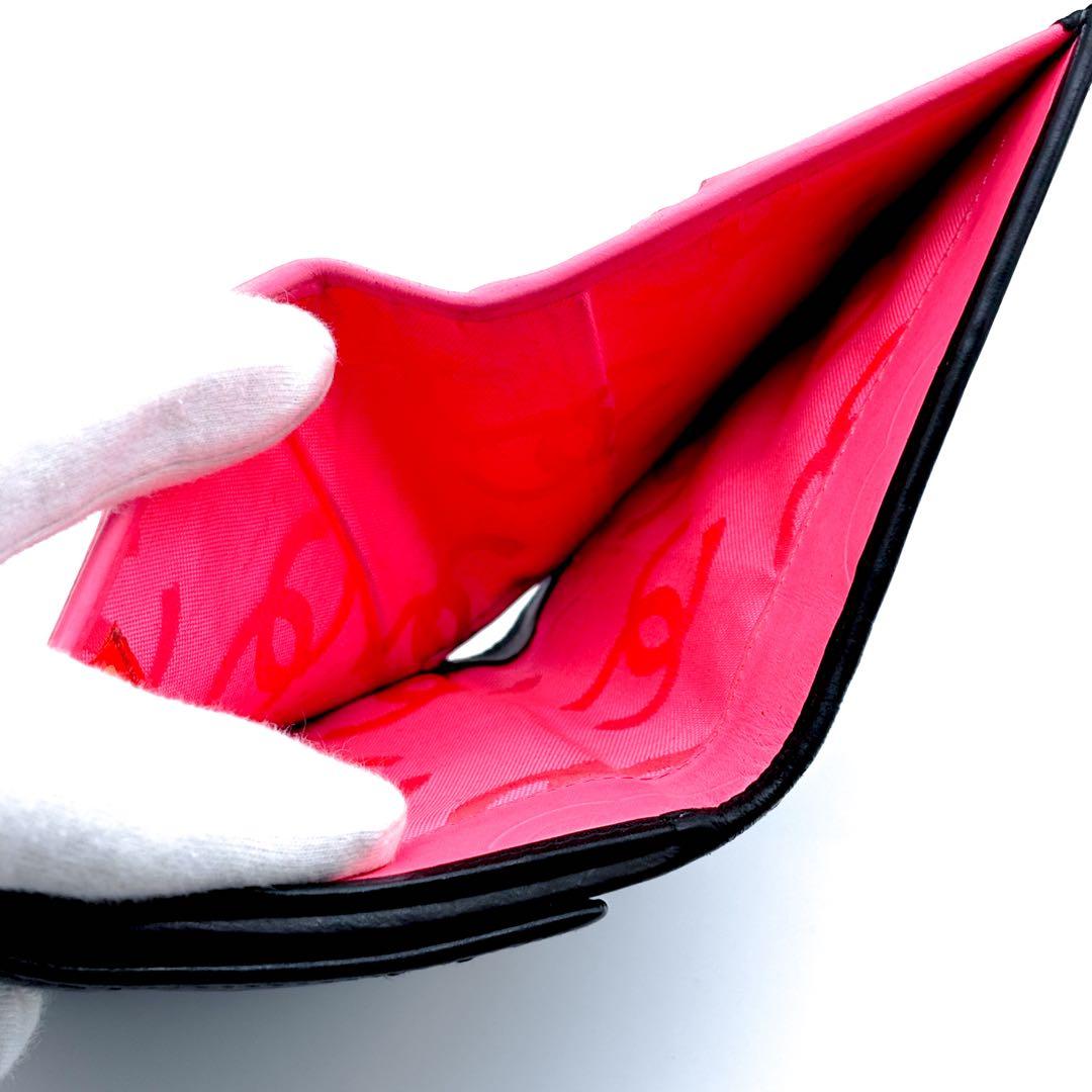 【極美品✨レア】シャネル CHANEL 財布 カンボンライン Wホック 二つ折