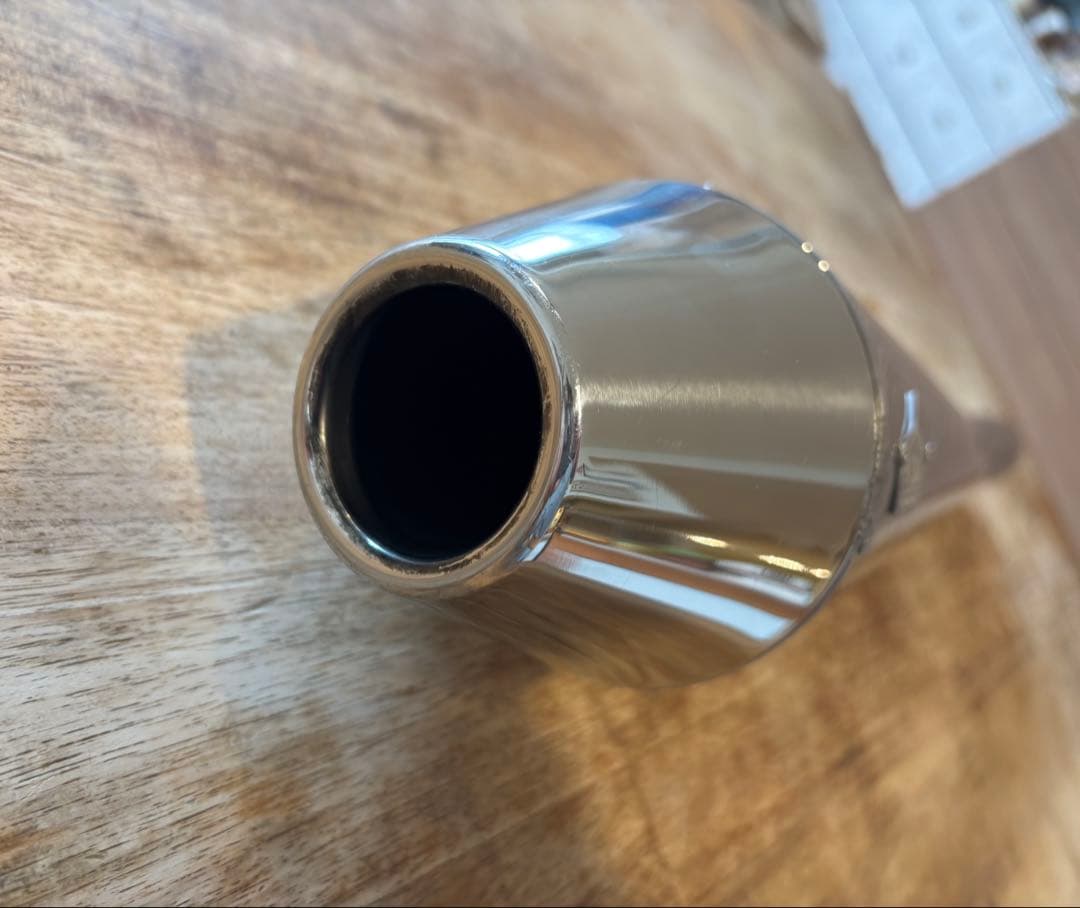 SR400 GOODS製 テーパードコーン スリップオンマフラー クランプ付