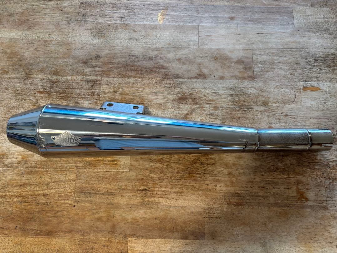 SR400 GOODS製 テーパードコーン スリップオンマフラー クランプ付