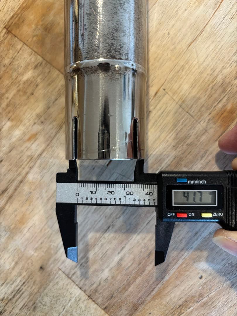 SR400 GOODS製 テーパードコーン スリップオンマフラー クランプ付