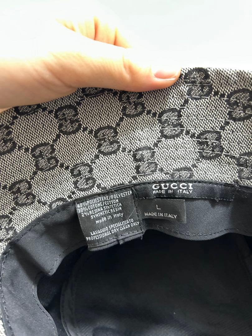 GUCCI GGパターン バケットハット グレー