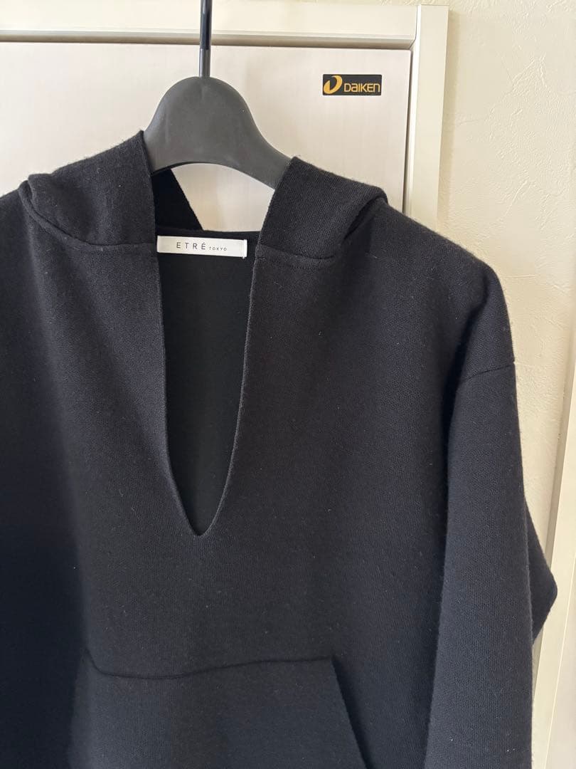 ETRE' TOKYOエトレトウキョウ　ウールフーディーニットプルオーバー